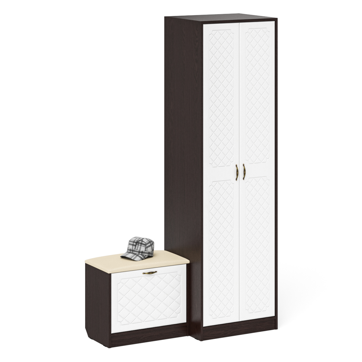 Изображение товара Распашной шкаф с обувницей 120x210x50 см Мебельный двор ромб