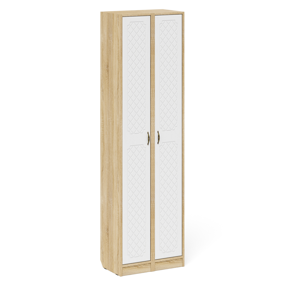 Изображение товара Шкаф распашной Мебельный двор ромб 60x210x35 см из ЛДСП белый дуб сонома современный стиль