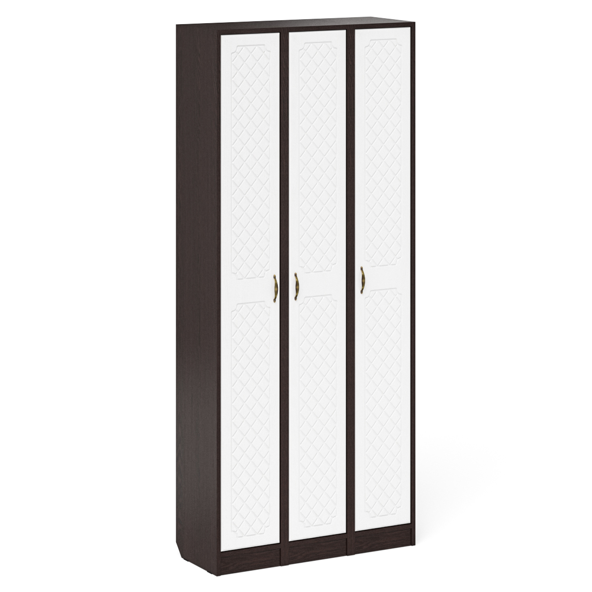 Изображение товара Шкаф-пенал 3 шт Мебельный двор ромб 90x210x35 см из ЛДСП белый венге современный дизайн