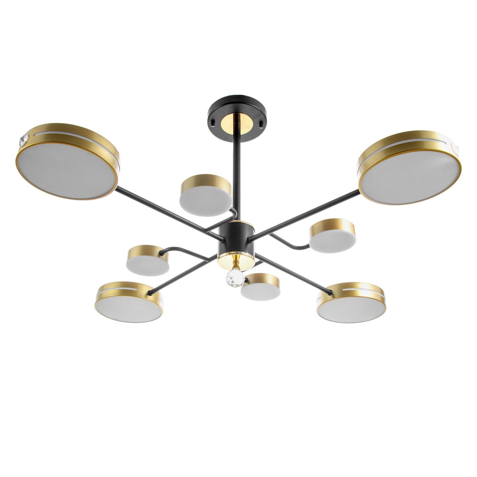 Изображение товара Люстра потолочная светодиодная Bayerlux 9197499 с черно-золотым дизайном