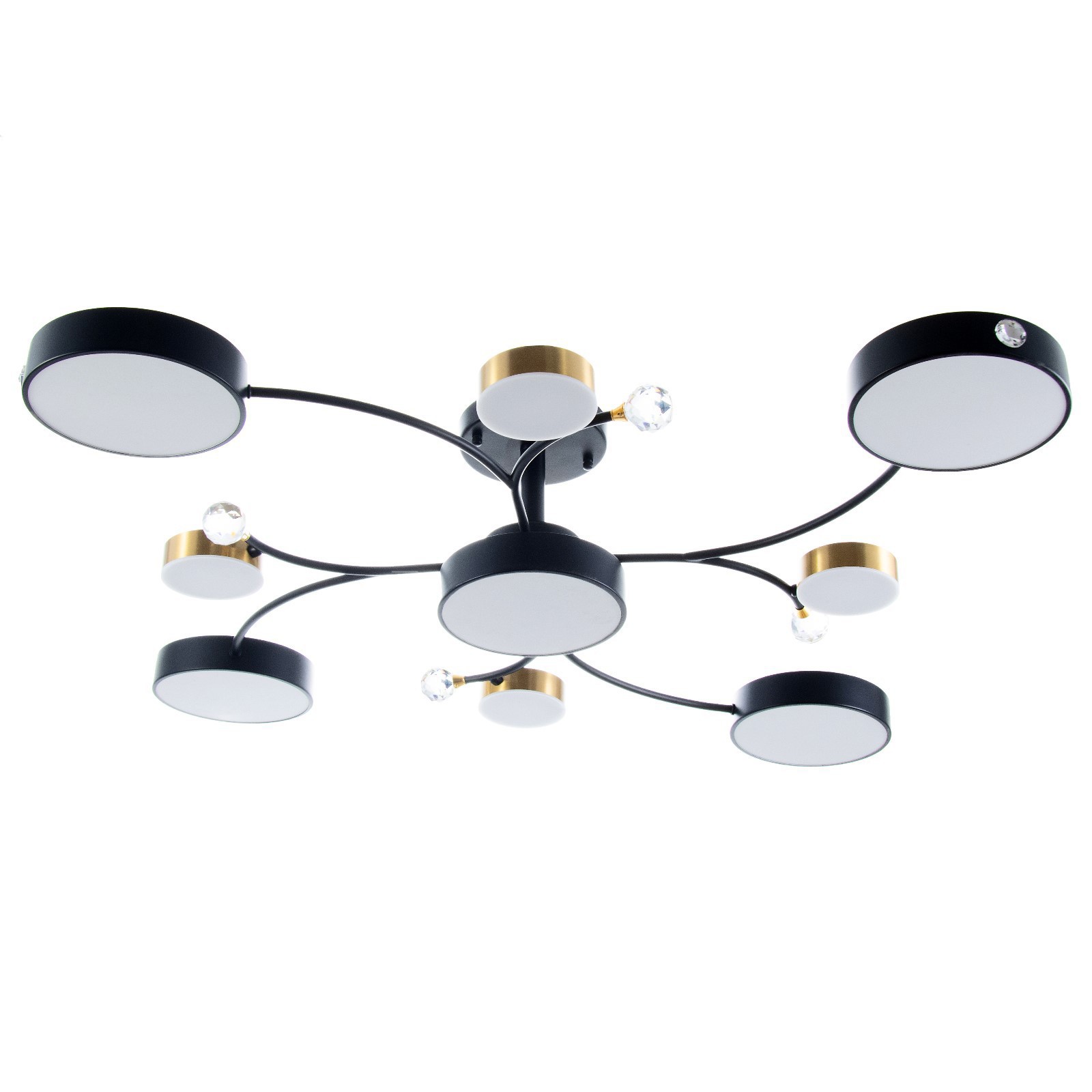 Изображение товара Люстра потолочная светодиодная Bayerlux 9хLED регулируемая 168W черно-золотая