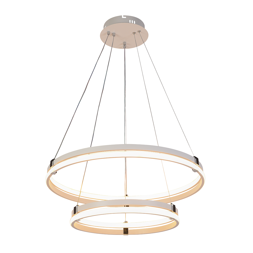 Изображение товара Люстра подвесная светодиодная Profit Light 6038/2 WHT+CHR с пультом управления 20 м² регулируемый белый свет цвет белый