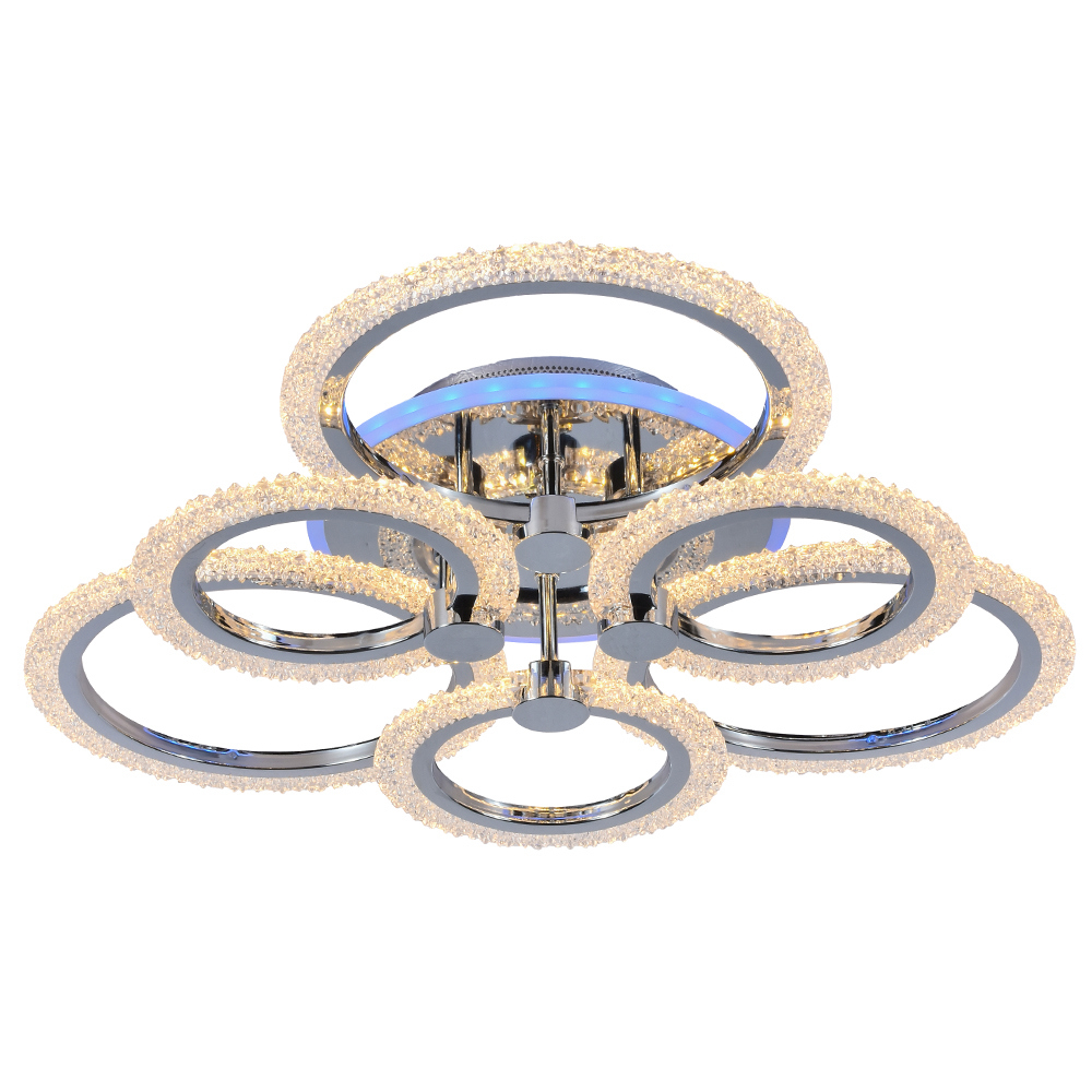 Изображение товара Люстра потолочная светодиодная Profit Light 8003/3+3 CHR A с пультом управления 10 м² регулируемый белый свет цвет хром