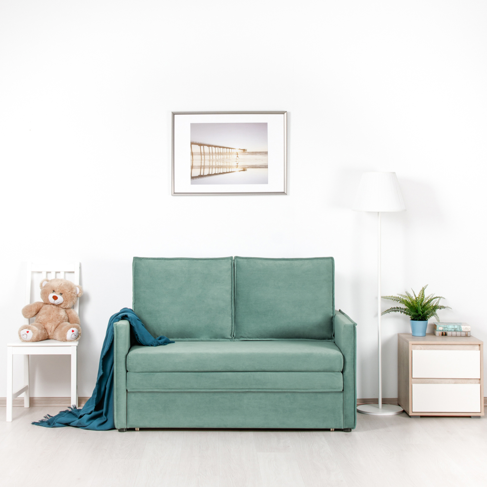 Изображение товара Диван Моби Сэм 135x93x81 см ЛДСП цвет ментол