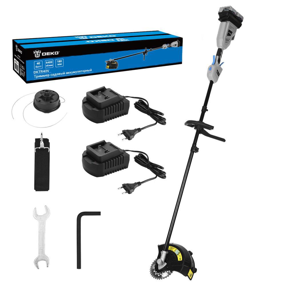 Изображение товара Триммер аккумуляторный Deko 065-1216 20 В 2x4 Ач АКБ и ЗУ в комплекте