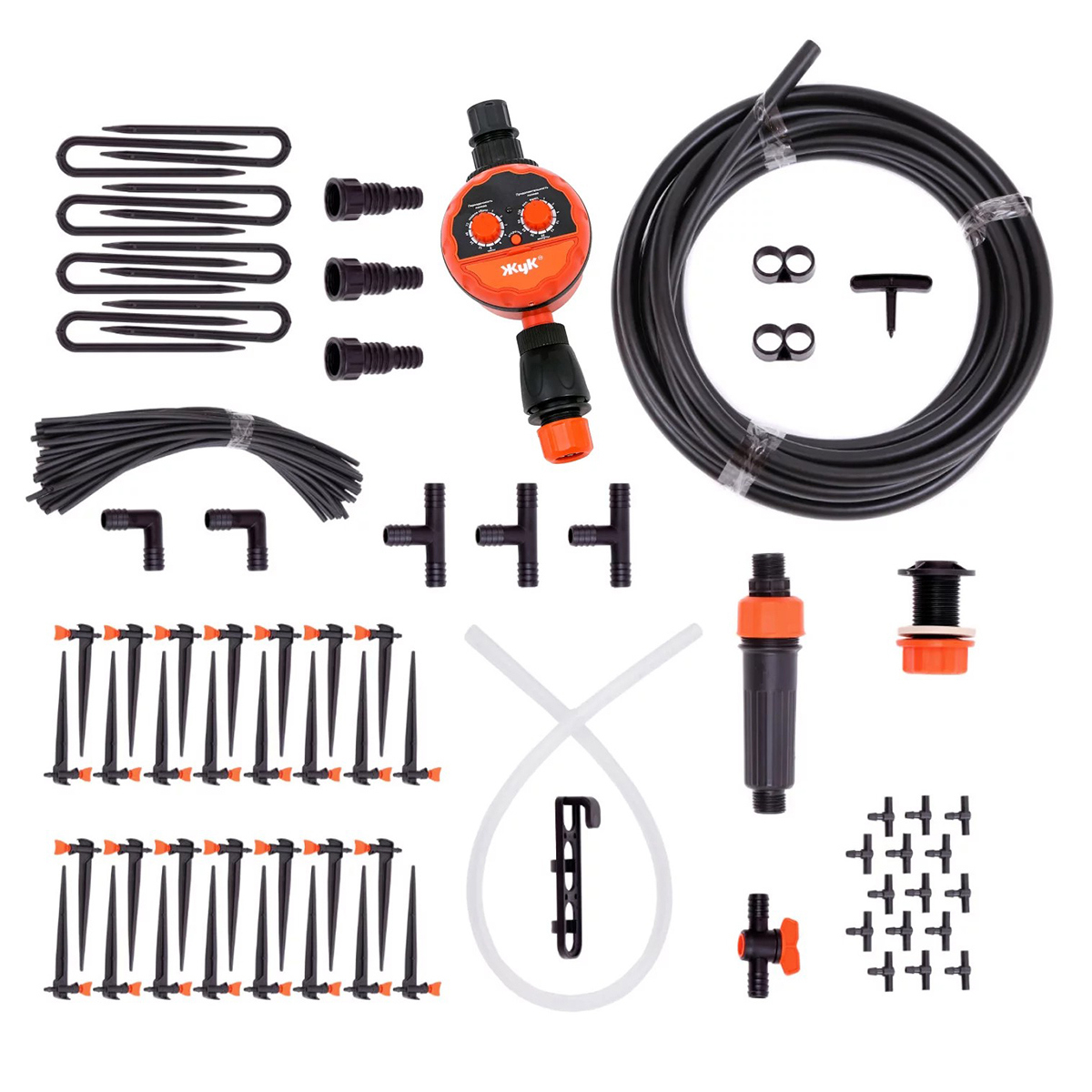 Изображение товара Комплект для капельного полива Жук 7305-00 на 60 растений с таймером