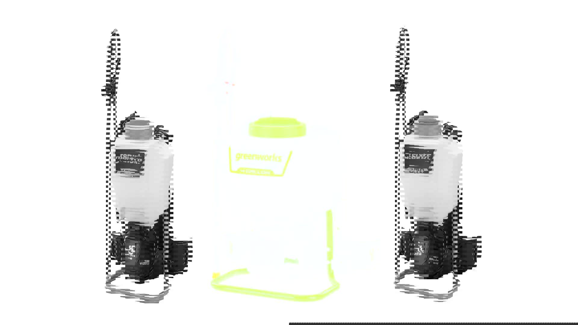 Изображение товара Опрыскиватель аккумуляторный ранцевый Greenworks 5300007 15 л 40 В зарядка и аккумулятор не входит в комплект