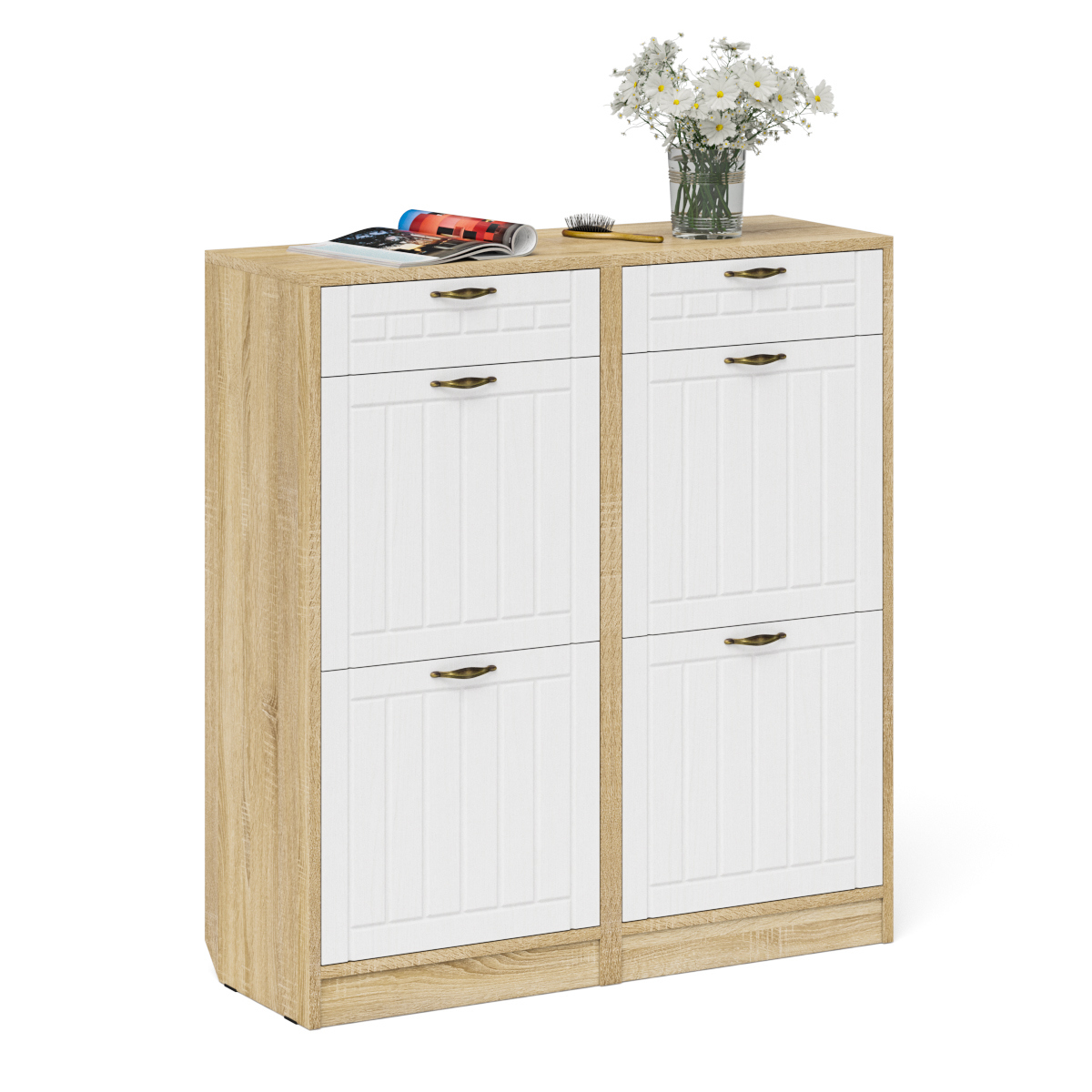 Изображение товара Шкаф для обуви Мебельный двор 100x108x35 см два отделения ламинированный