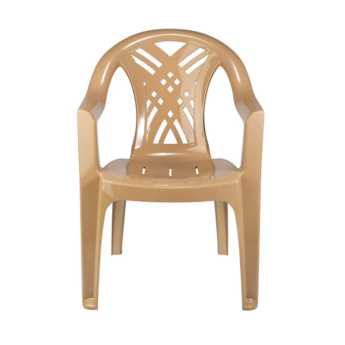 Изображение товара Кресло садовое пластиковое Престиж-2 64х60х83 см бежевое Россия