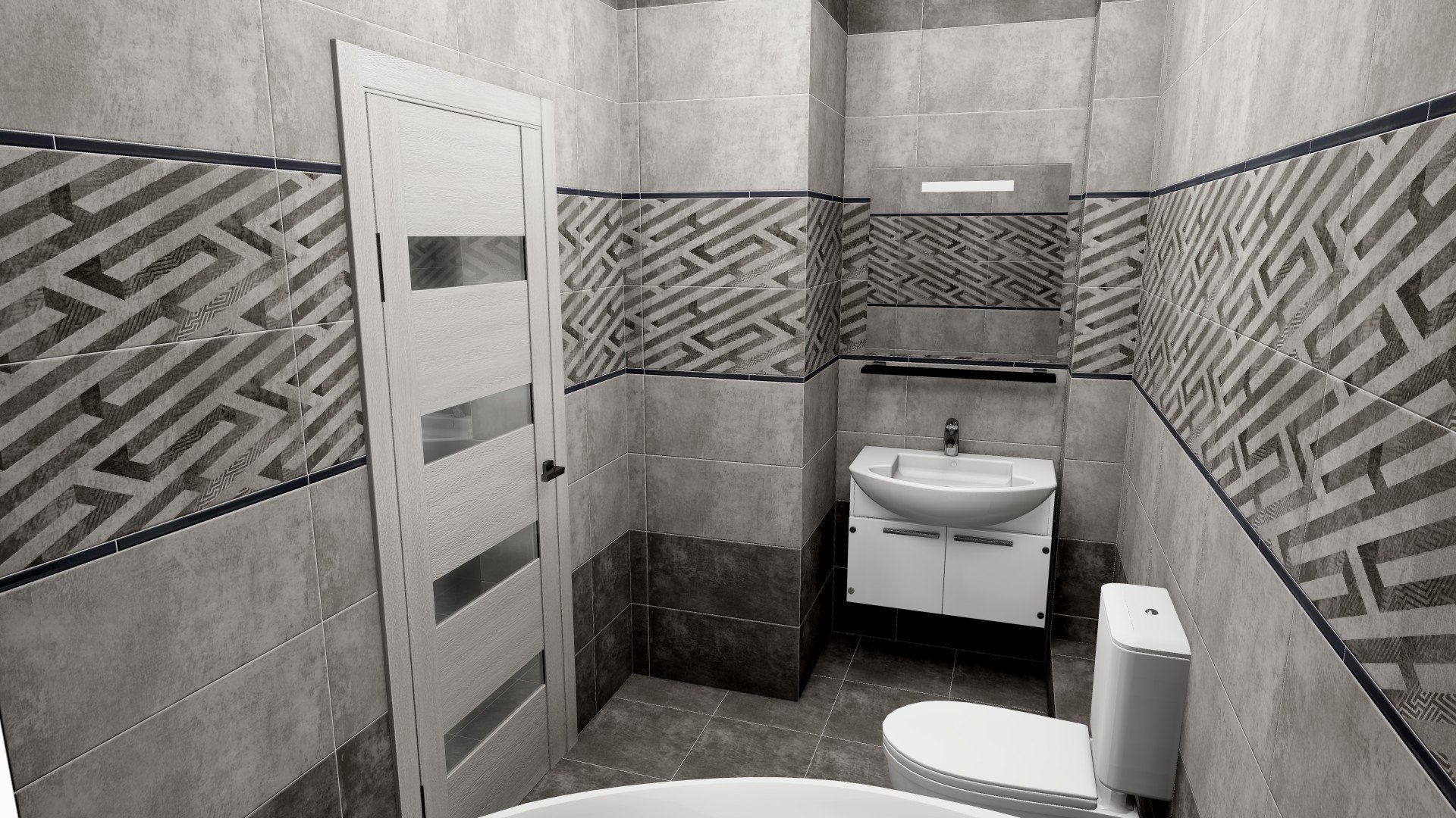 Изображение товара Настенная керамическая плитка Керамин Нью-Йорк 300x600 темно-серая