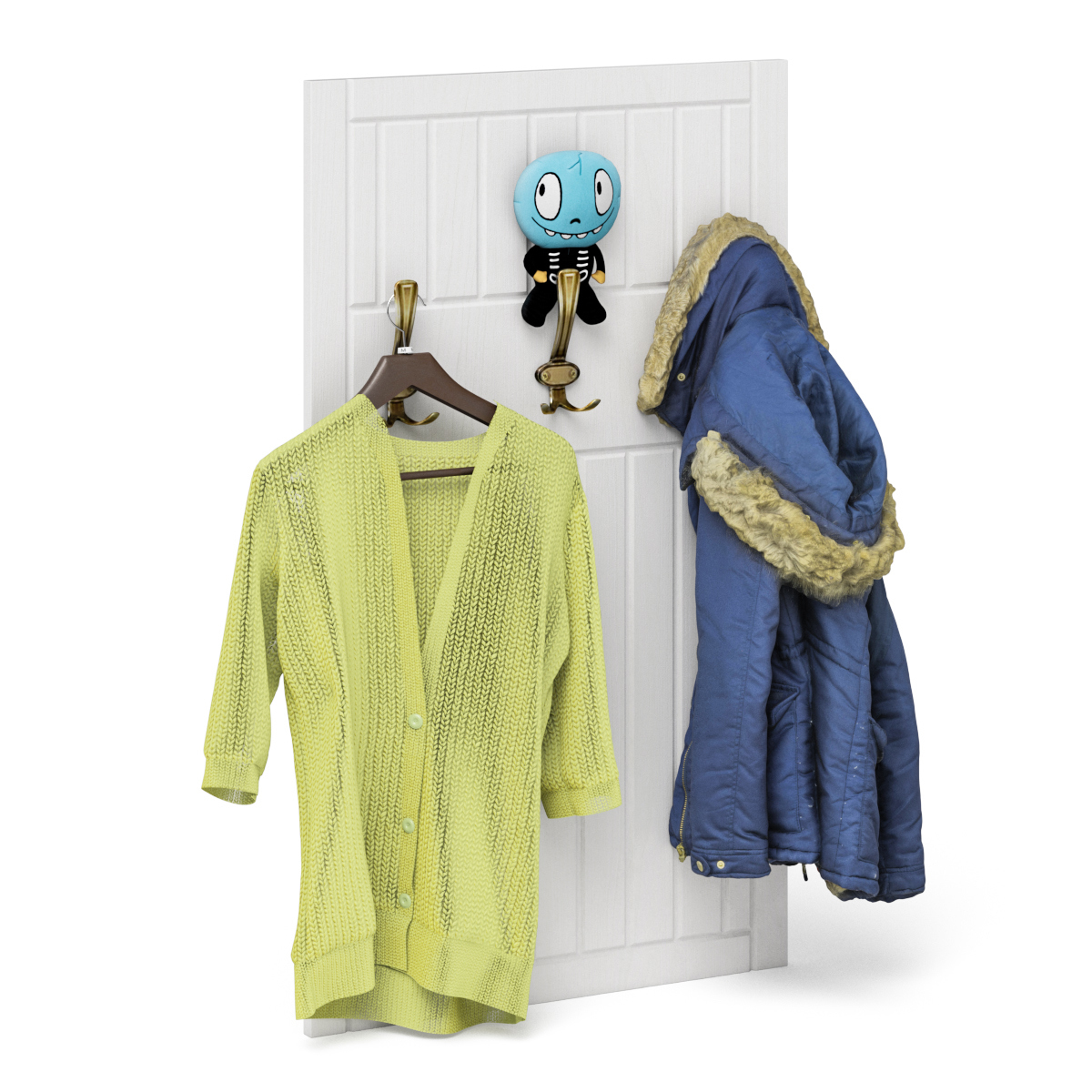 Изображение товара Настенная вешалка МДФ серия П-6 3 крючка белая 60x102x9 см