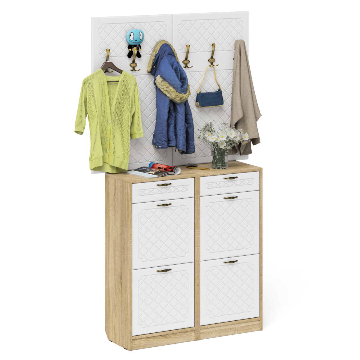 Изображение товара Вешалка для одежды Мебельный Двор 1025026 120x210x35 см с 6 крючками