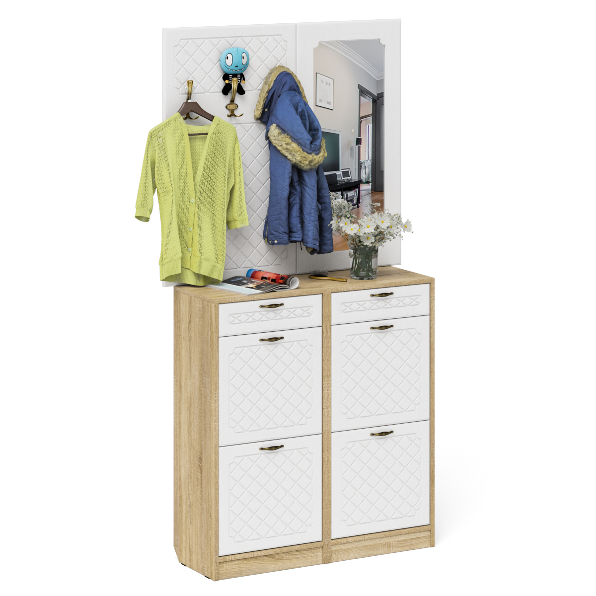 Изображение товара Вешалка для одежды Мебельный Двор 1025027 110x210 см с 3 крючками