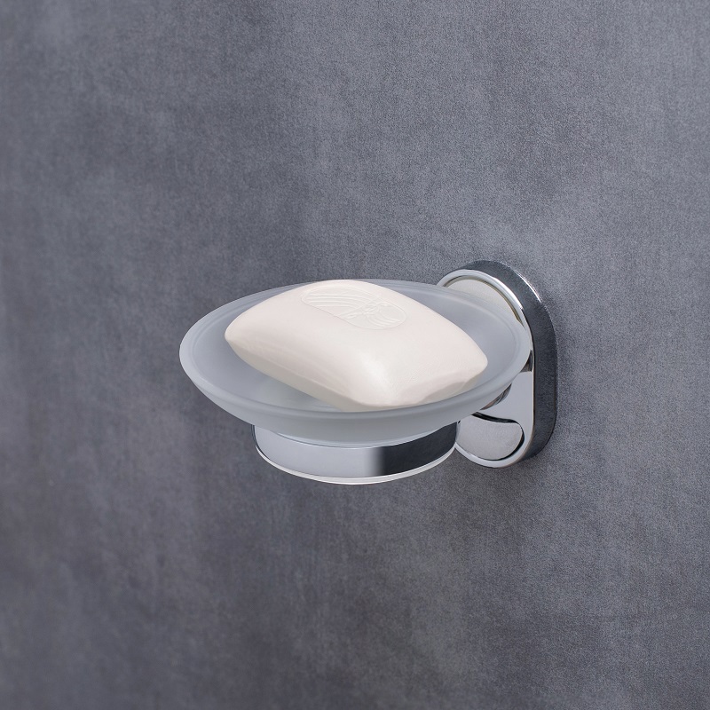 Изображение товара Мыльница РМС A2020 Мыльница настенная из нержавеющей стали с матовым стеклом