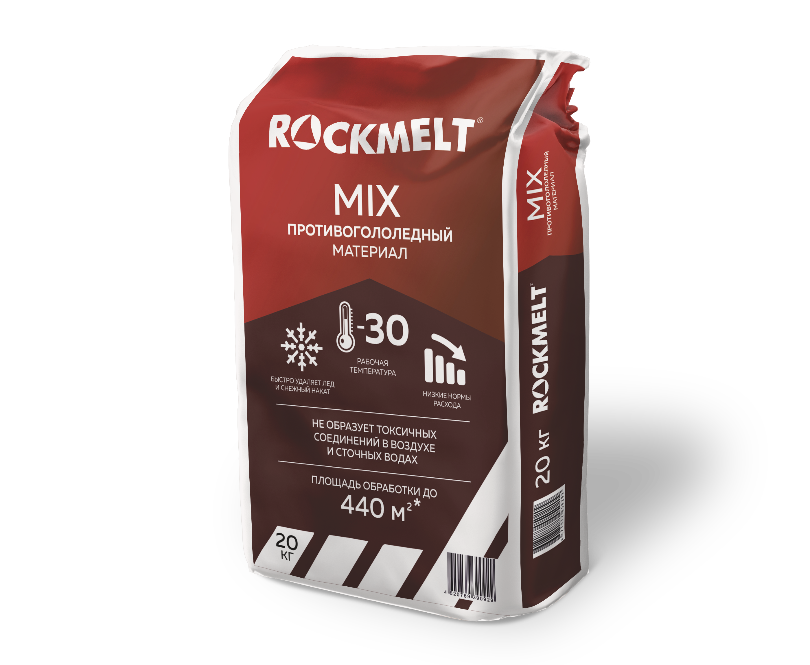 Изображение товара Противогололедный реагент Rockmelt Mix 20 кг экологически безопасный для зимней защиты