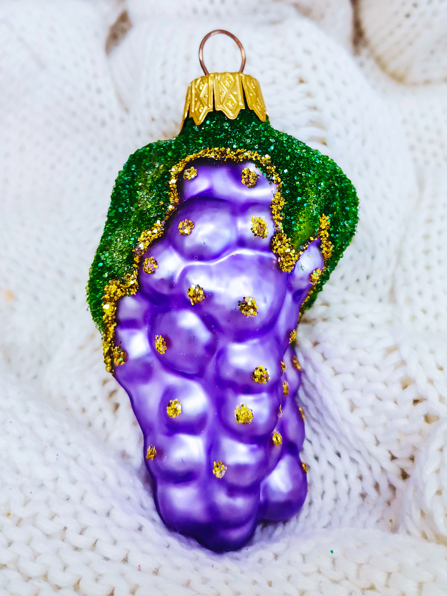 Изображение товара Ёлочная игрушка Виноград Коломеев ФУ-63 8 см разноцветная из стекла