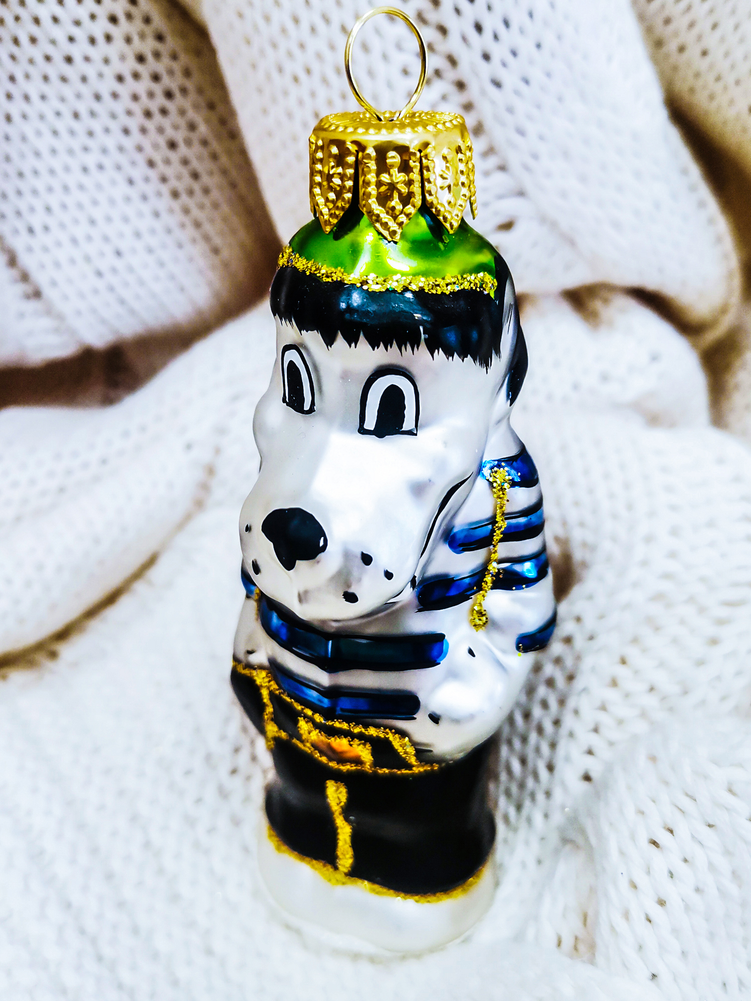 Изображение товара Елочная игрушка Волк в тельняшке Коломеев ФУ-427 10 см х 4 см разноцветный