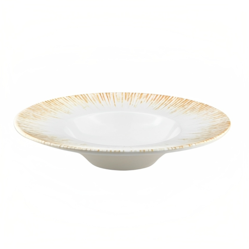 Изображение товара Тарелка 28 см Bonna Iris из прочного фарфора бежевый цвет