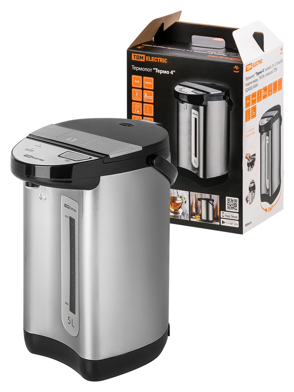 Изображение товара Термопот TDM Electric Термо 4 5 л нержавеющая сталь автоматическое отключение