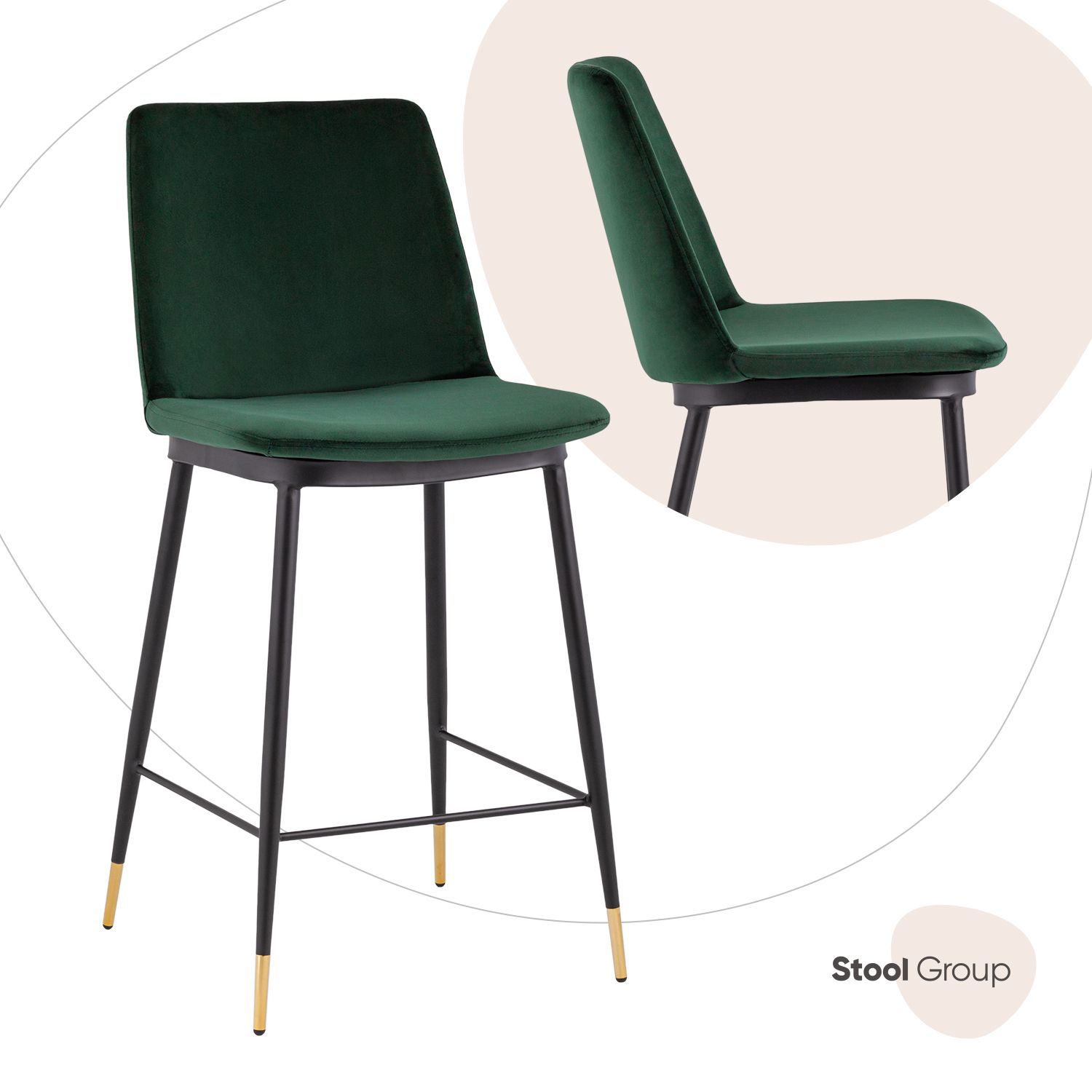 Изображение товара Полубарный стул Stool Group Мелисса 51x96x46 цвет зеленый