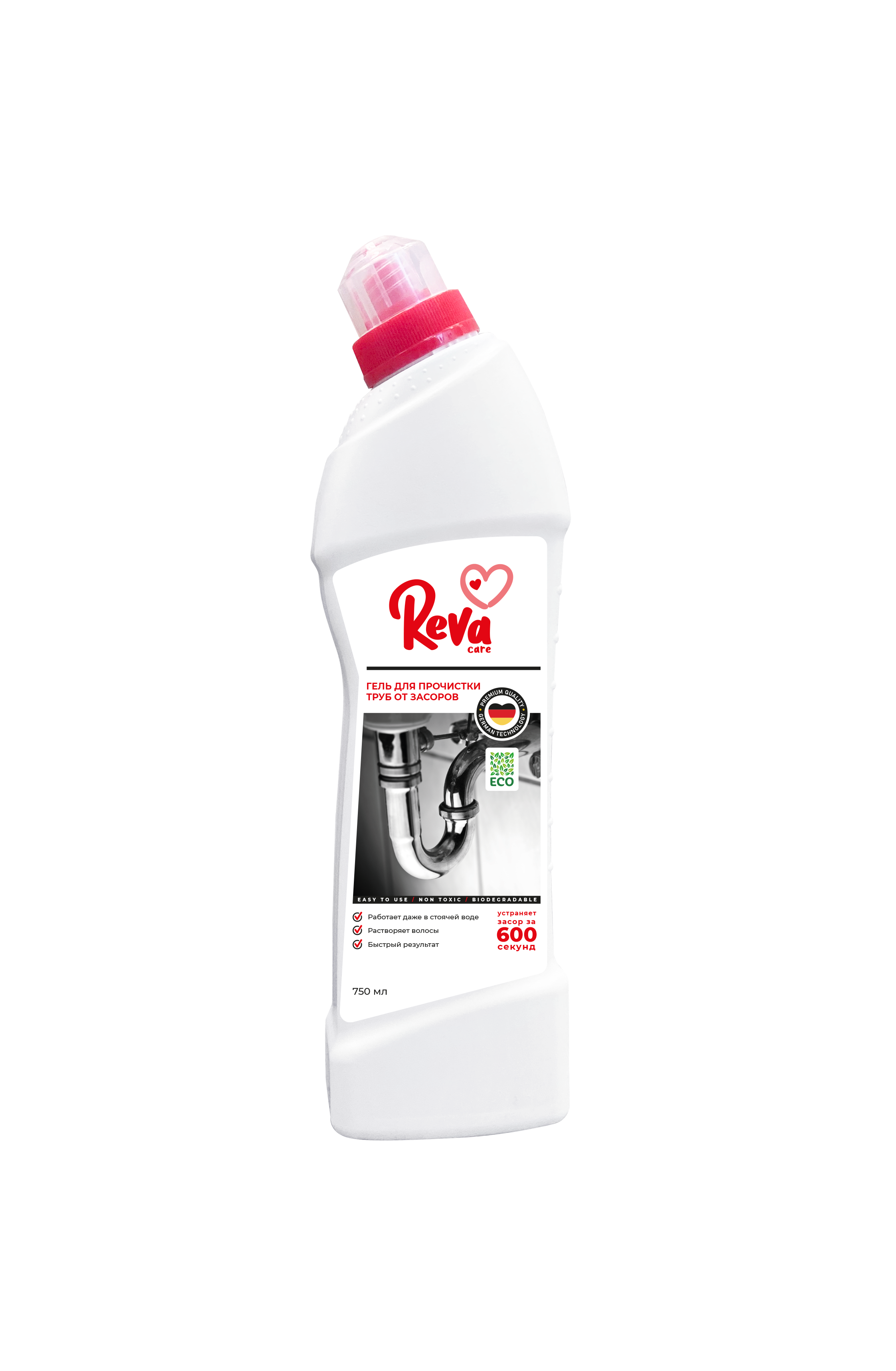 Изображение товара Средство для удаления засоров Reva care 0.75 л Изображение товара Средство для удаления засоров Reva care 0.75 л