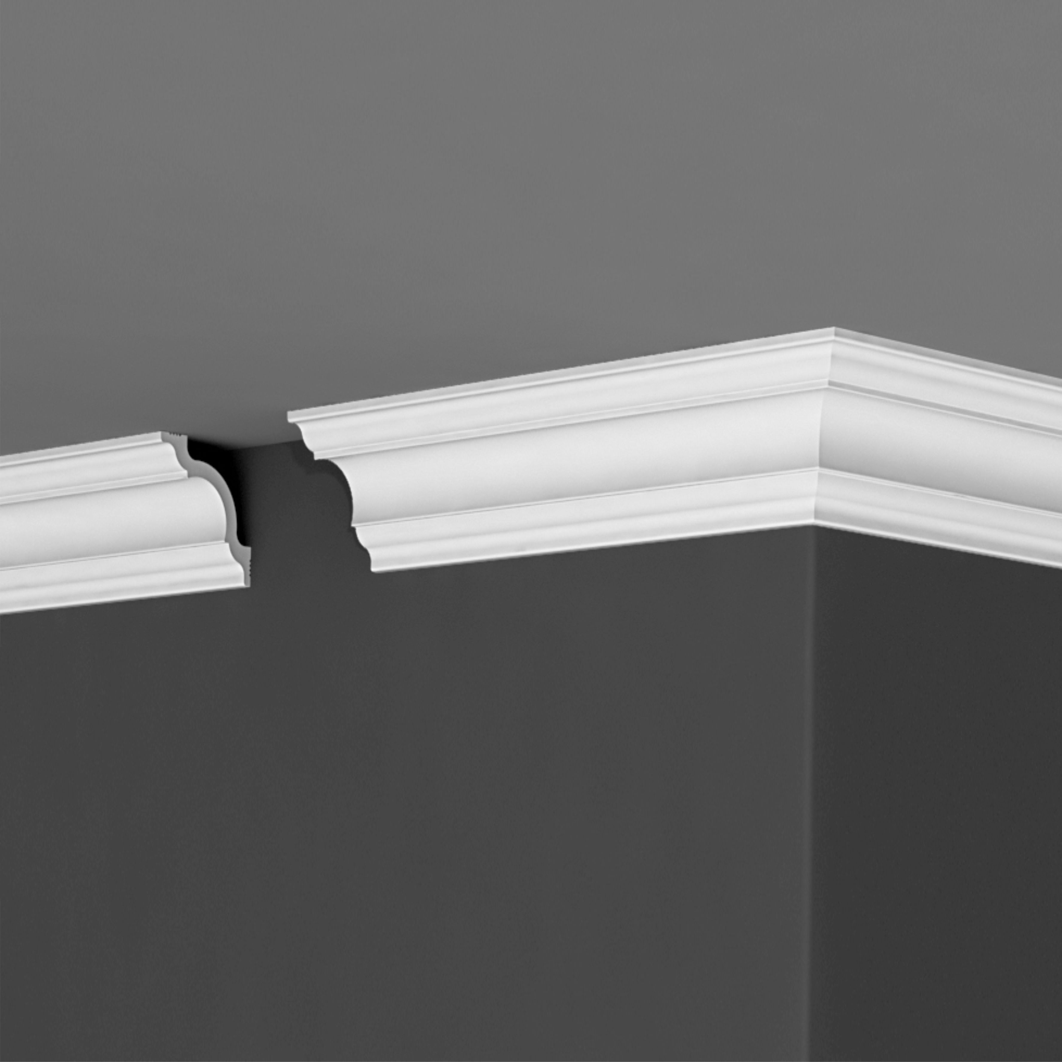 Изображение товара Потолочный плинтус полистирол для натяжных потолков Де-Багет П 01 50/50 белый 50х50х2000 мм