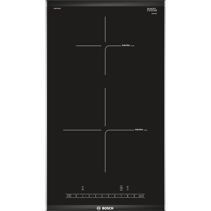 Изображение товара Индукционная варочная панель Bosch PIB375FB1E 30.60 см 2 конфорки цвет черный