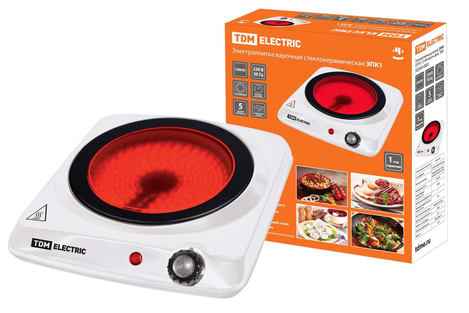 Изображение товара Электрическая настольная плита Tdm Electric SQ2504-0005 25 см 1 конфорка белая