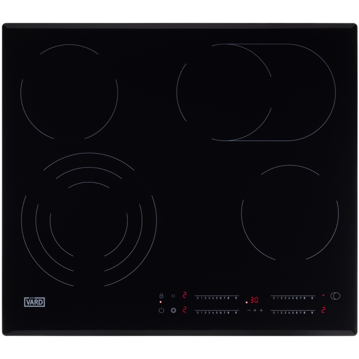 Изображение товара Электрическая варочная панель Vard VHC6464KCERTMU 59 см 4 конфорки цвет черный