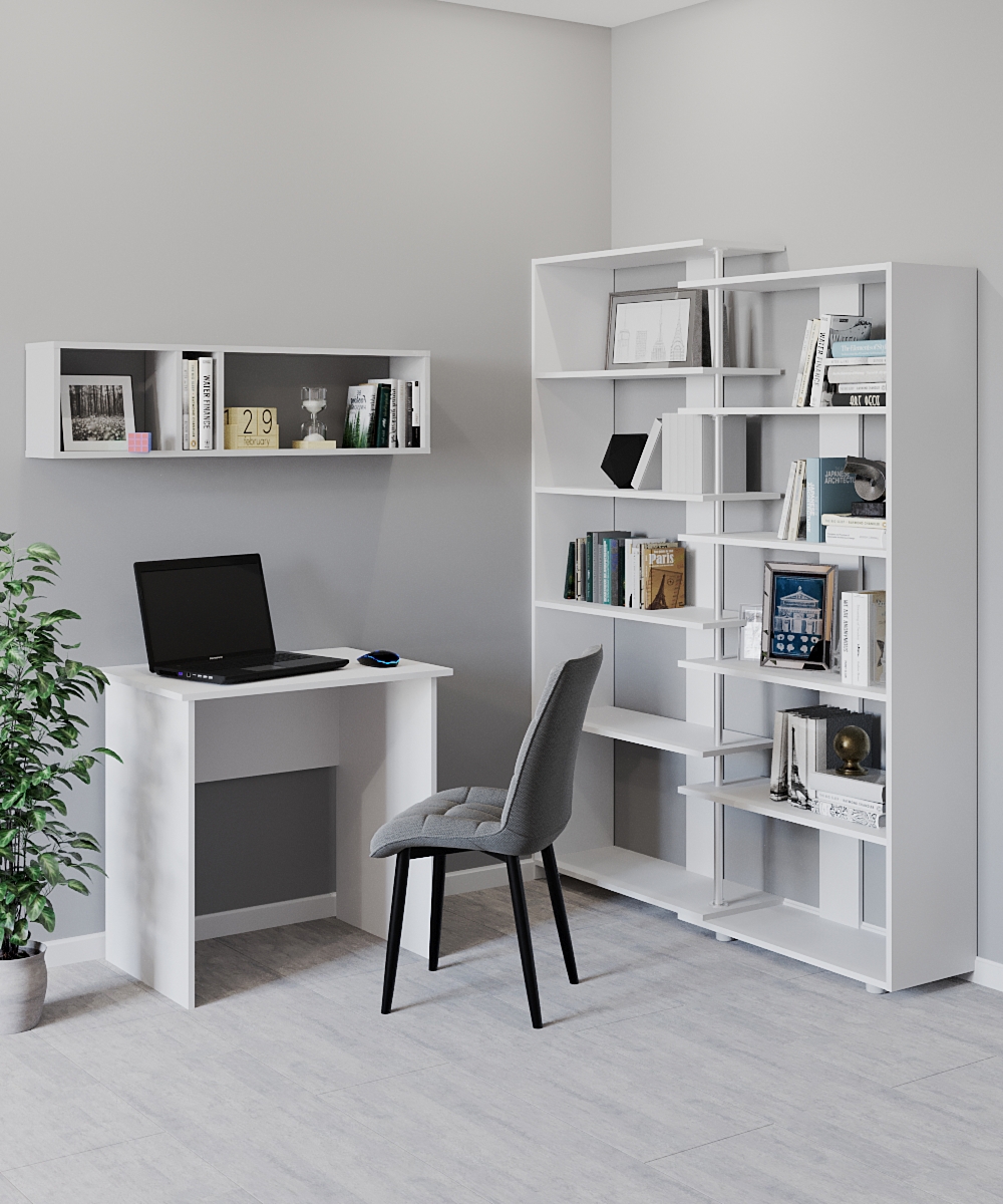 Изображение товара Практичный офисный стол Феликс из ЛДСП белого цвета 75x75x54 см