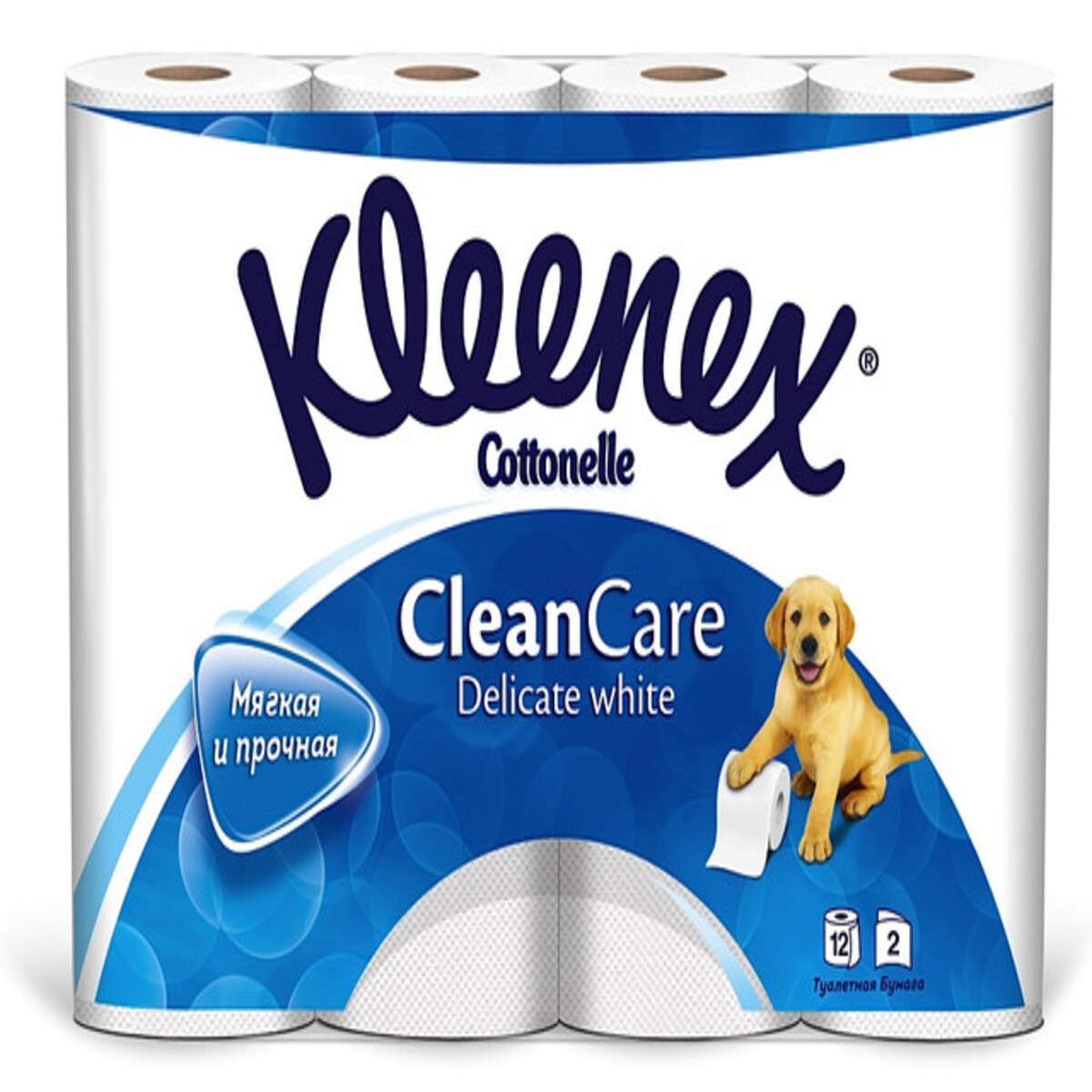 Изображение товара Туалетная бумага Kleenex 2-хслойная неароматизированная Деликат Уайт 12 шт