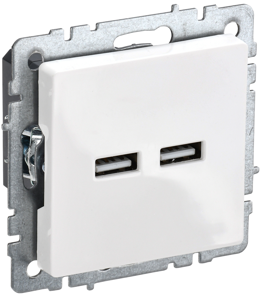 Изображение товара Розетка USB встраиваемая IEK Brite РЮ10-1-БрБ цвет белый