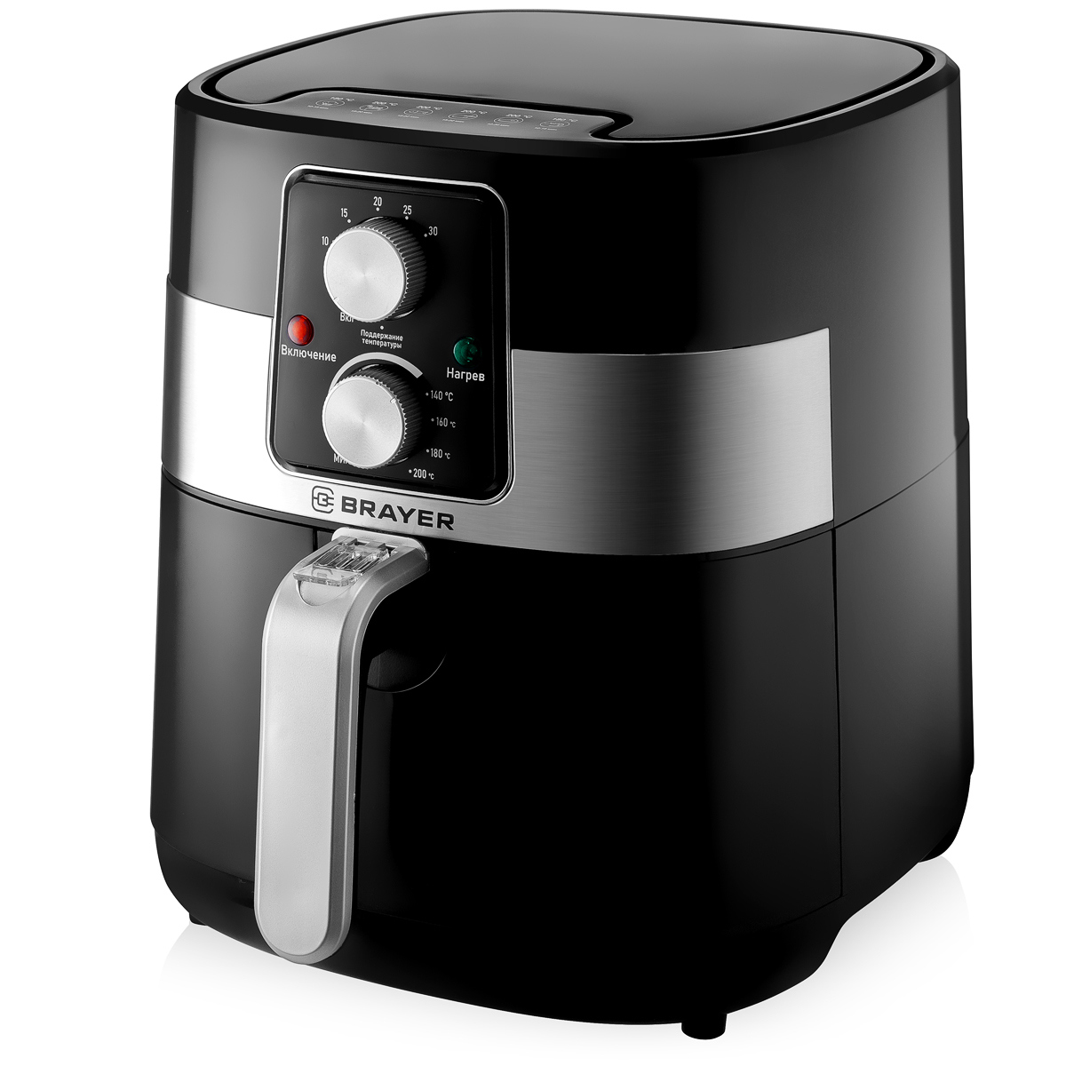 Изображение товара Аэрогриль Brayer BR2030 3 литра 6 программ черный мощность 1400 Вт