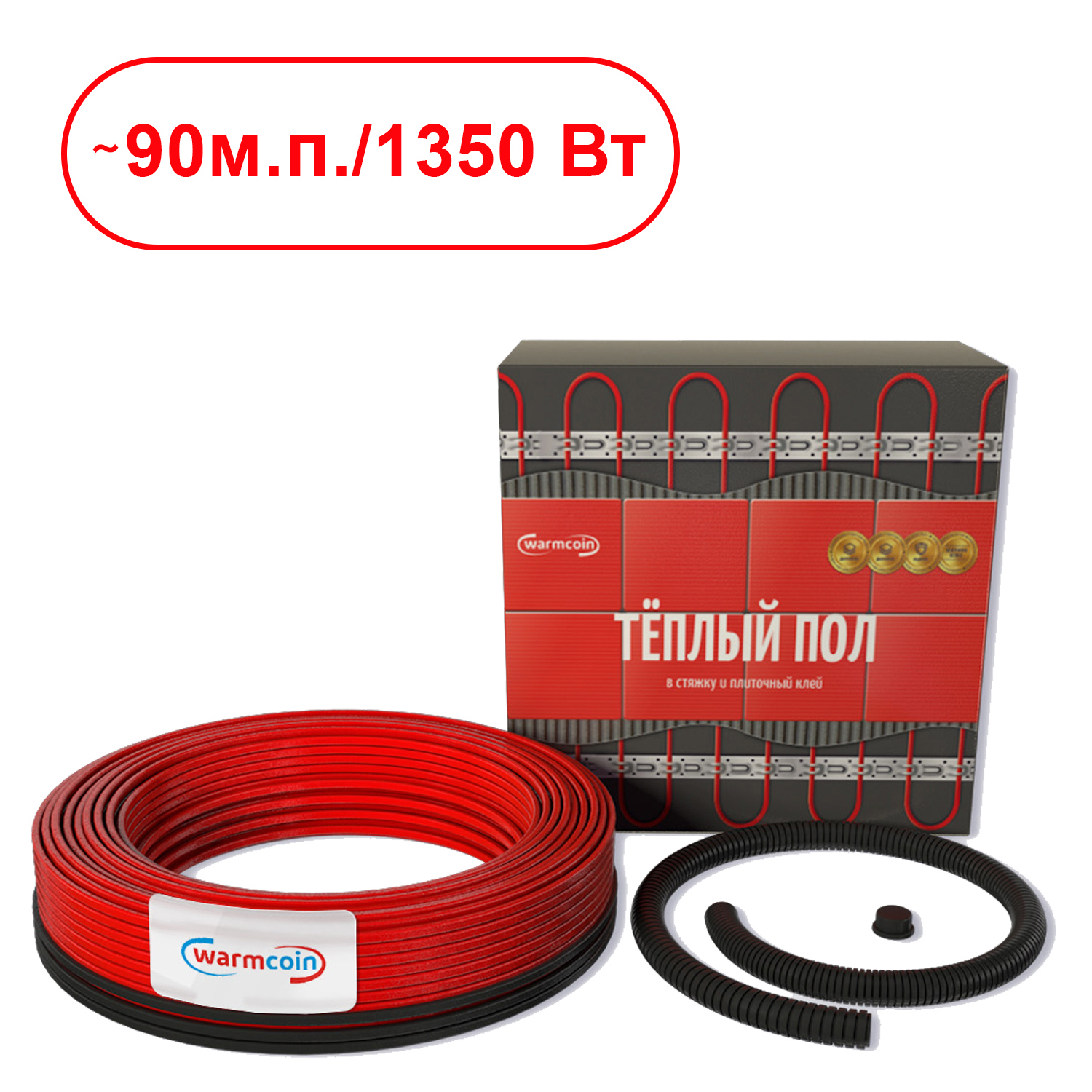 Изображение товара Нагревательный кабель Warmcoin Universal 90 м 1350 Вт для теплого пола