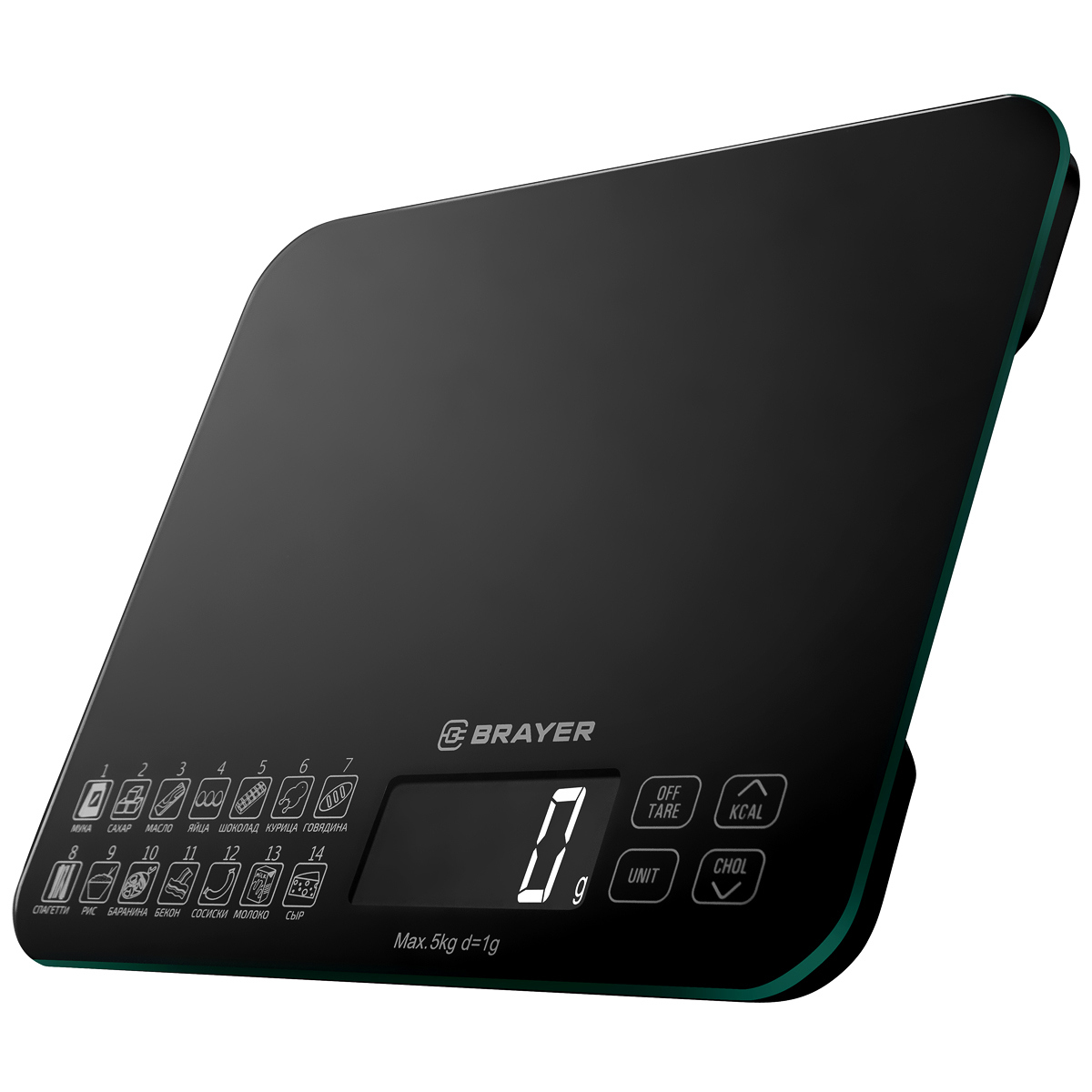 Изображение товара Электронные весы Brayer BR1803 до 5 кг с подсветкой и функциями