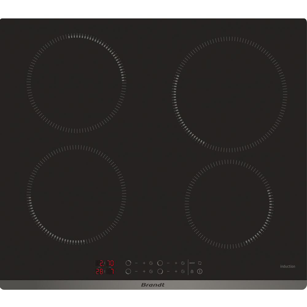 Изображение товара Индукционная варочная панель Brandt BPI6420B 58 см 4 конфорки цвет черный