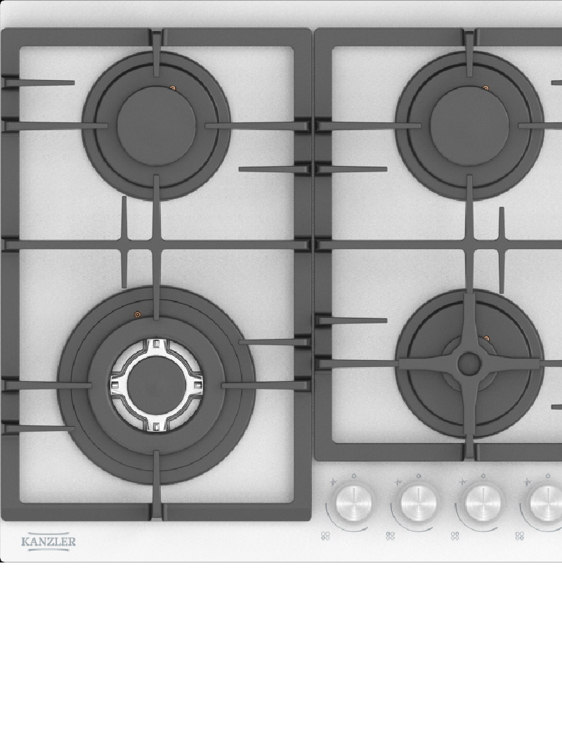 Изображение товара Газовая варочная панель Kanzler KG 516 W 58 см 4 конфорки белая