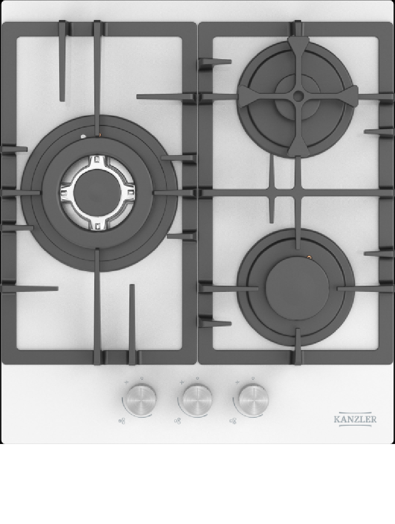 Изображение товара Газовая варочная панель Kanzler KG 514 W 46 см 3 конфорки цвет белый