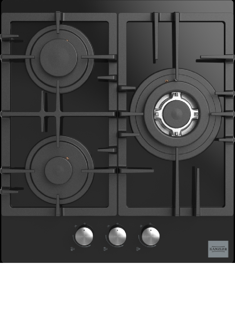 Изображение товара Газовая варочная панель Kanzler KG 514 S с тремя конфорками черный цвет