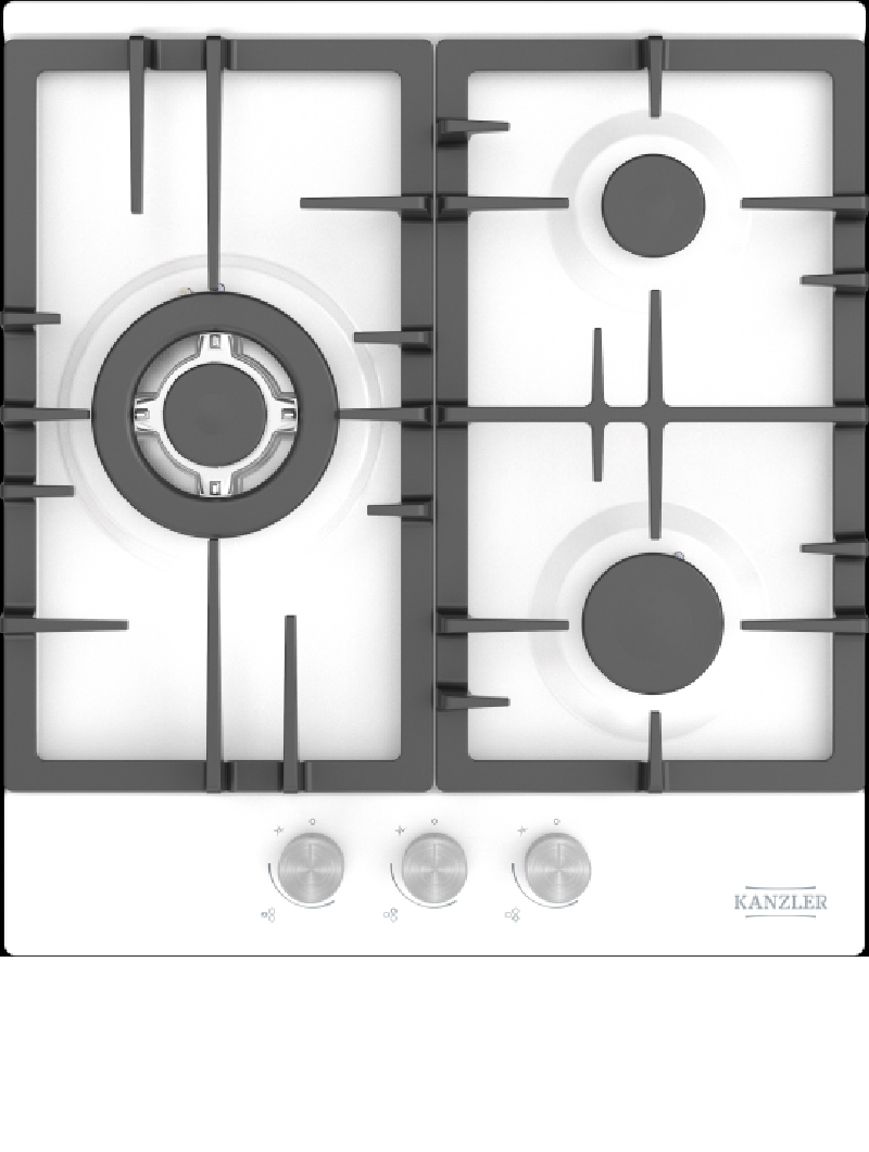 Изображение товара Газовая варочная панель Kanzler KM 514 W 46 см 3 конфорки