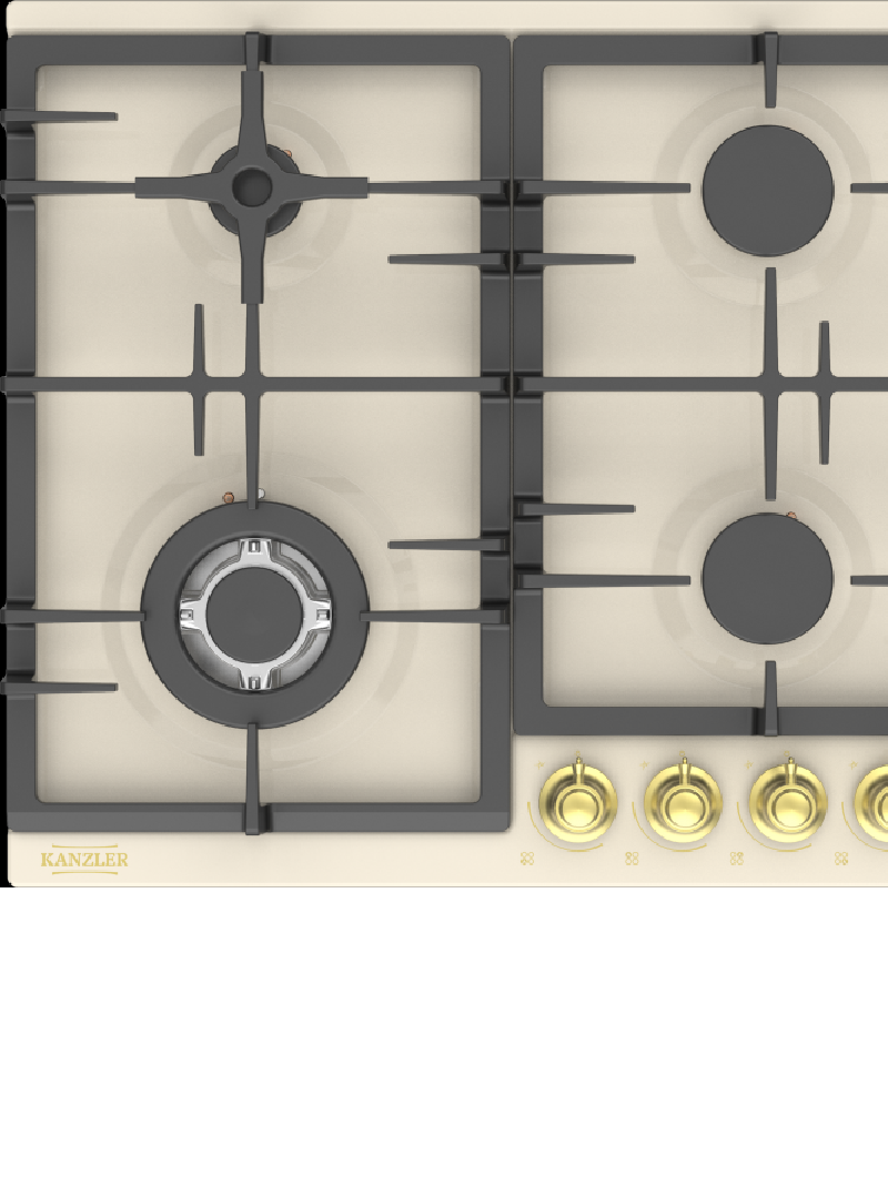Изображение товара Газовая варочная панель Kanzler KM 516 M 58 см 4 конфорки цвет античный белый
