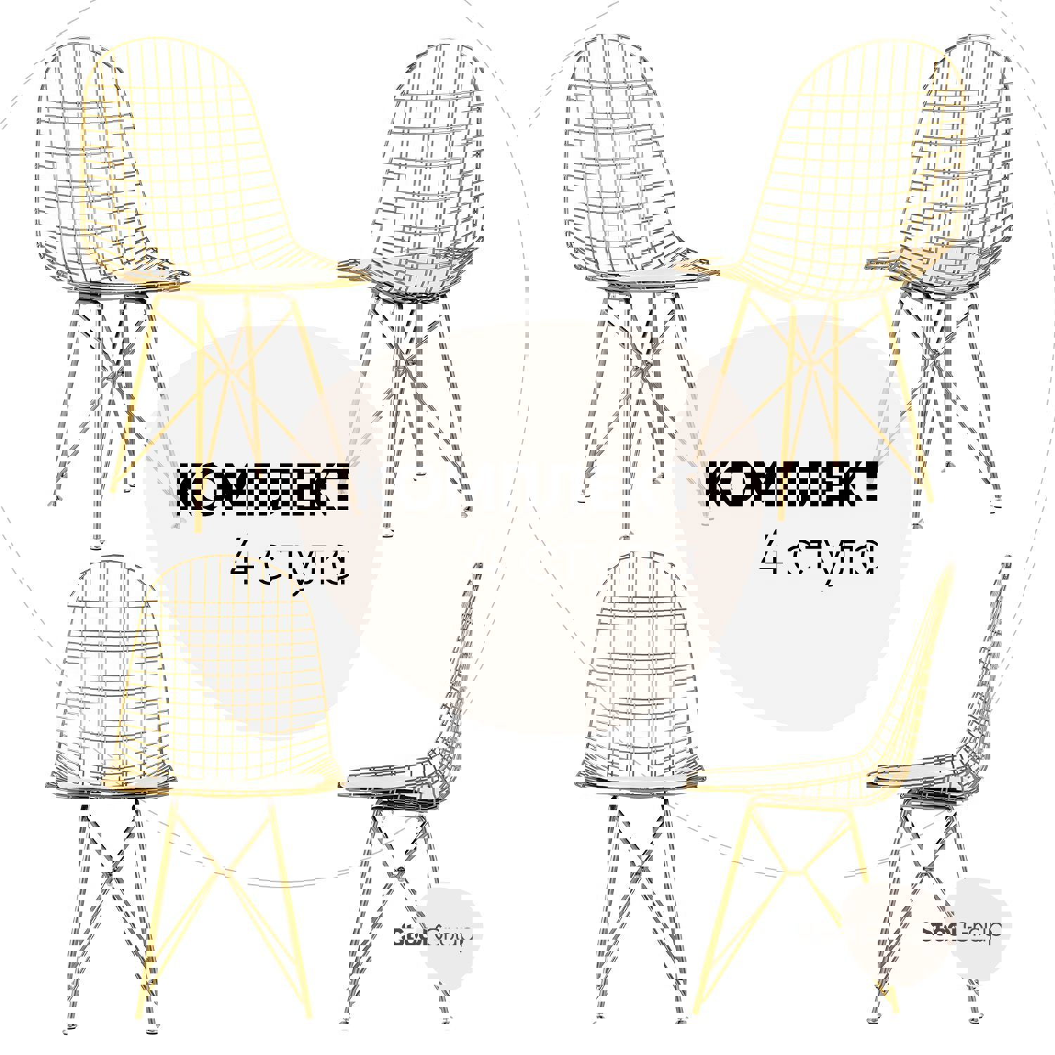 Изображение товара Современный кухонный стул Eiffel из металла и искусственной кожи в золотом цвете