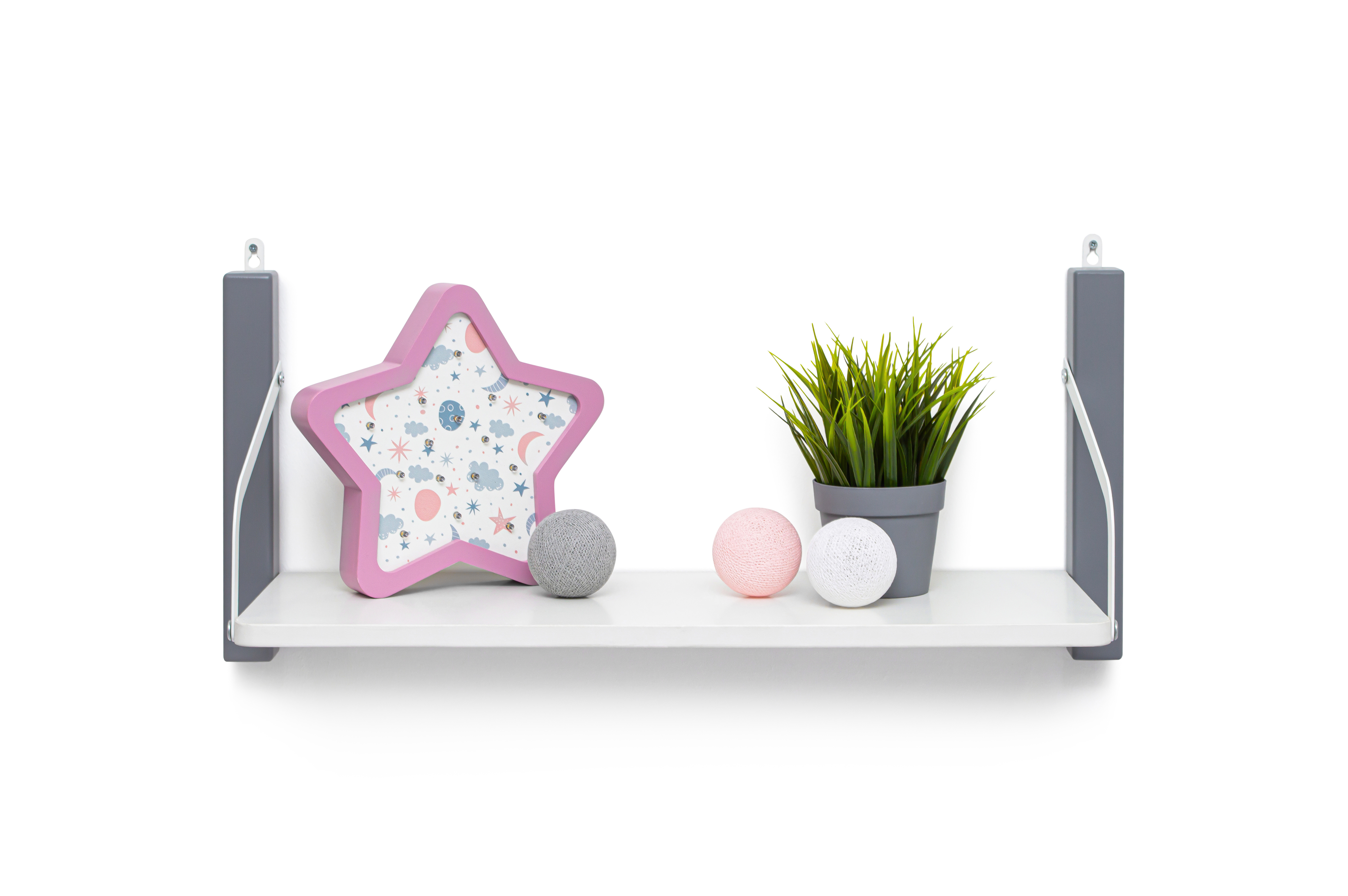 Изображение товара Настенная полка Бельмарко Svogen из ЛДСП и сосны 70х23 см, серый