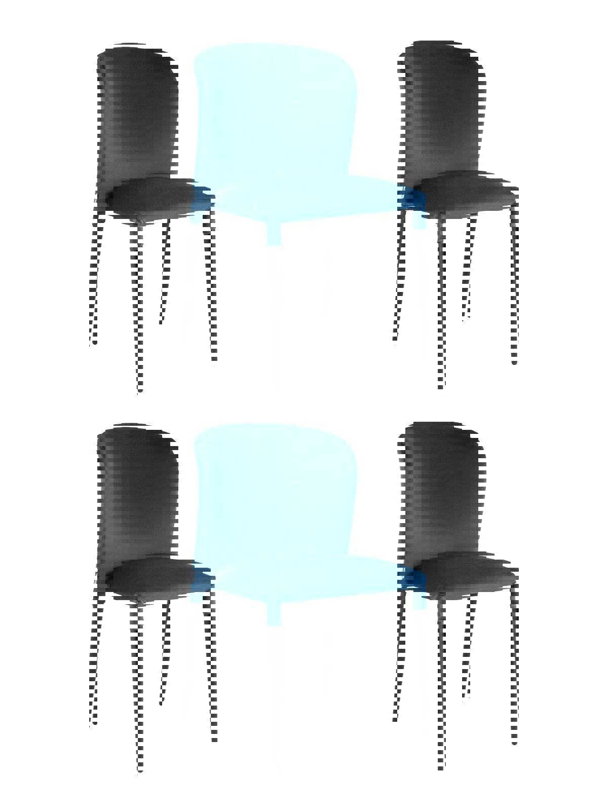 Изображение товара Комплект кухонных стульев 2 шт Стул груп Лори 86x65x43 см велюр цвет синий