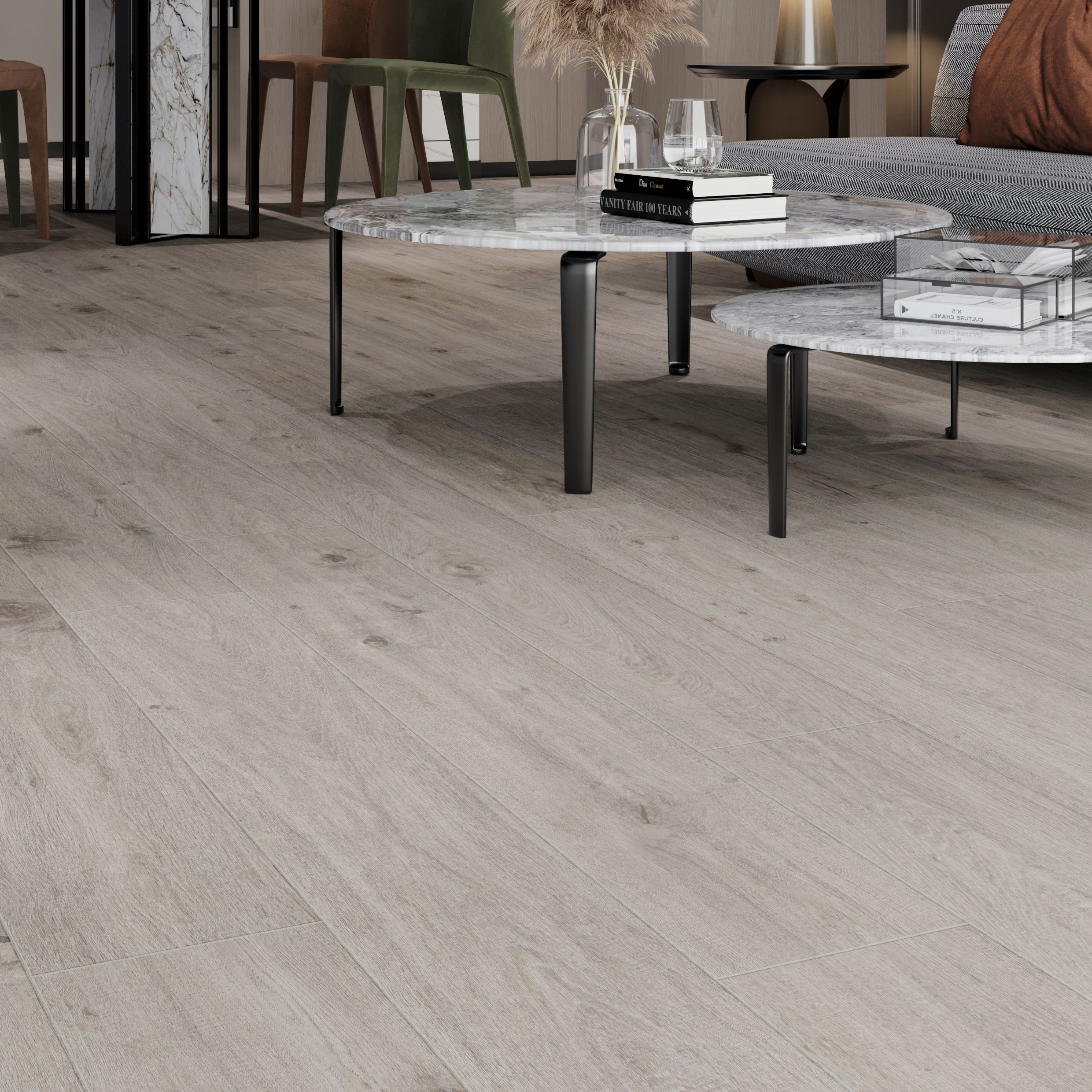 Изображение товара Ламинат Дуб Аракс 33 класс влагостойкий с фаской 8 мм, 1.596 м², серо-розовый