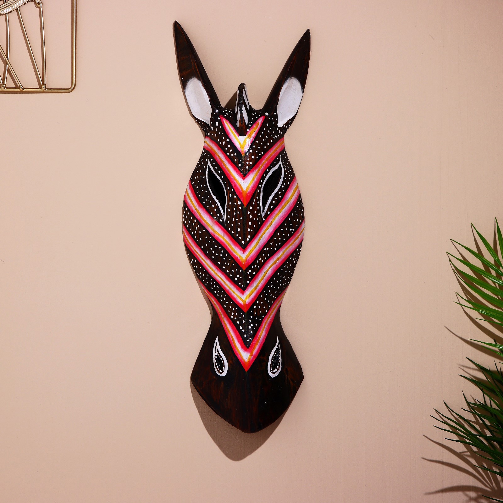 Изображение товара Панно маска декоративная "Зебра яркие полосы" высота 50 см