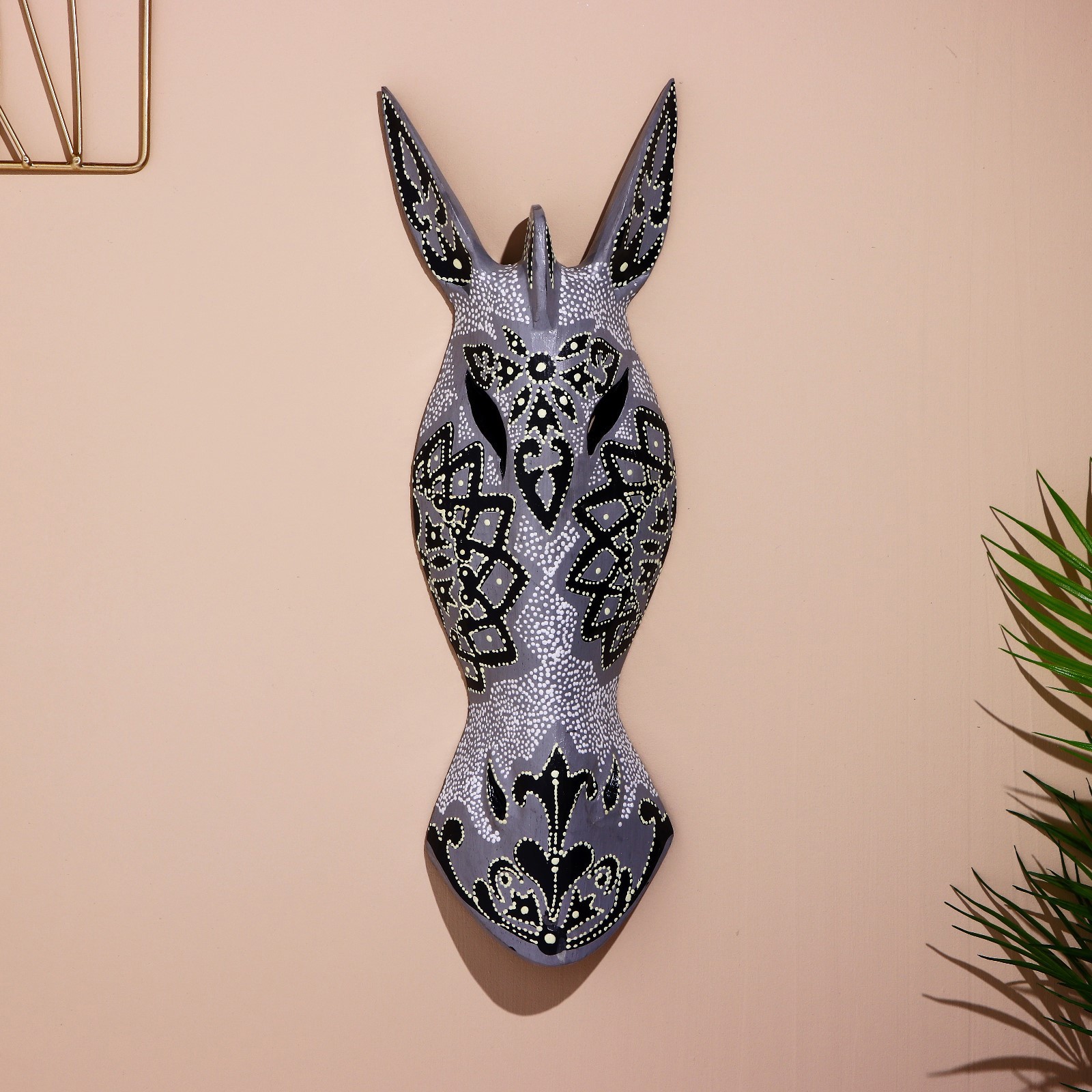 Изображение товара Панно маска декоративная "Зебра с узорами" высота 50 см