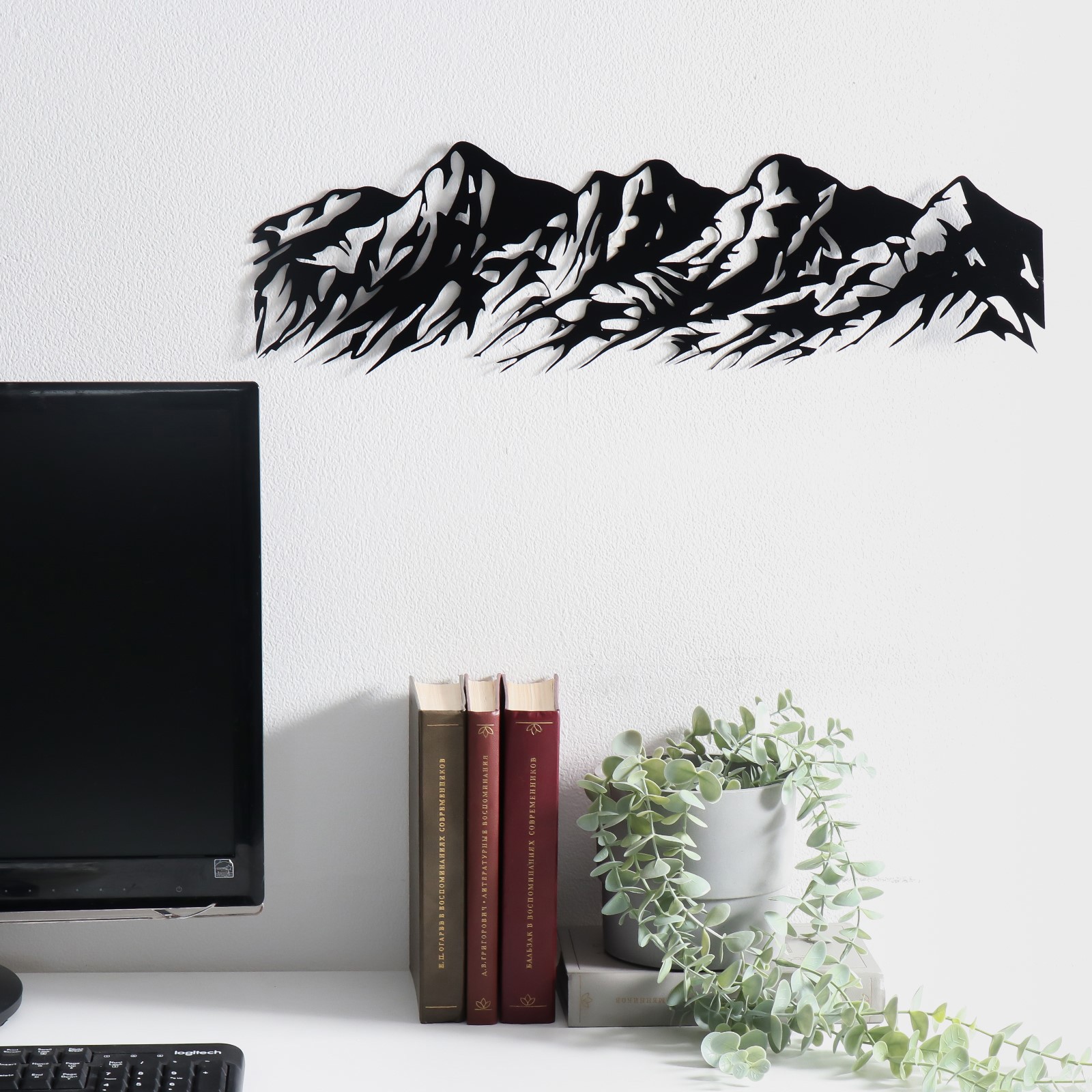 Изображение товара Панно Горы 53x16 см — декоративное металлическое панно