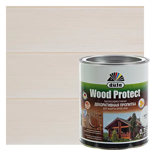 Фото Антисептик Dufa Wood Protect цвет белый 0.75 л