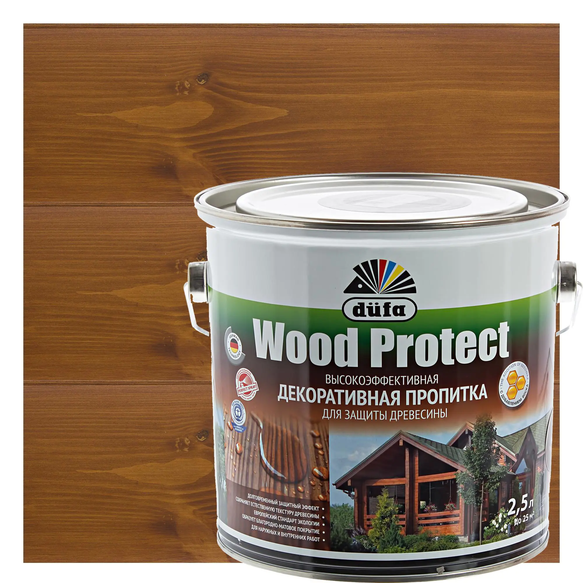 Антисептик Dufa Wood Protect цвет орех 2.5 л